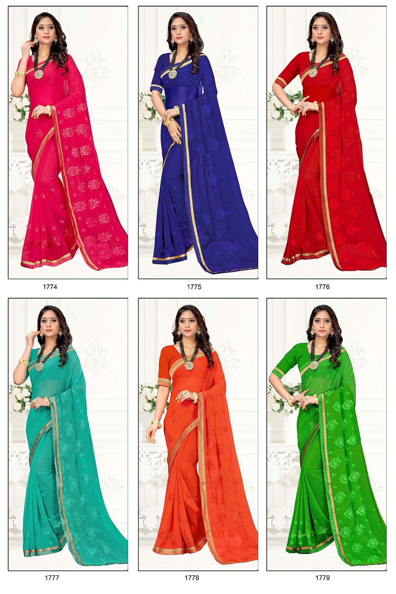 Kalista Bour Bon  Latest Fancy Designer Georgette Festive Wear Saree Collection